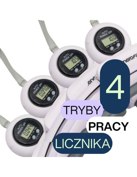 Hula hop z masażerem obciążeniem i licznikiem biało szary enero fit