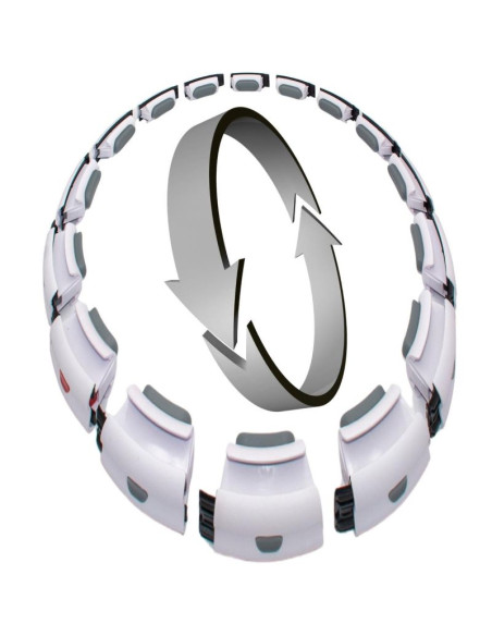 Hula hop z masażerem obciążeniem i licznikiem biało szary enero fit