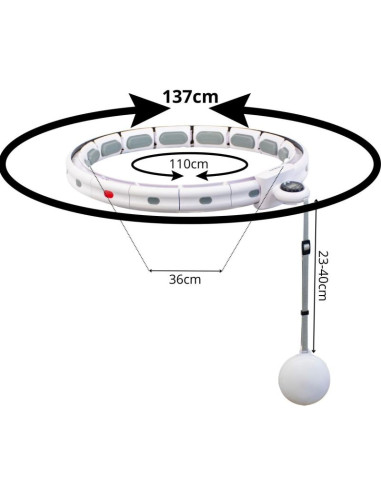 Hula hop z masażerem obciążeniem i licznikiem biało szary enero fit