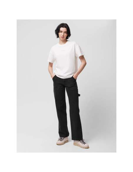 Jeansy straight z prostymi nogawkami damskie outhorn othwss24ttrof721-20s