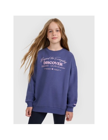 Bluza dresowa oversize nierozpinana bez kaptura dziewczęca 4f 4fjraw25tswsf2428-33s