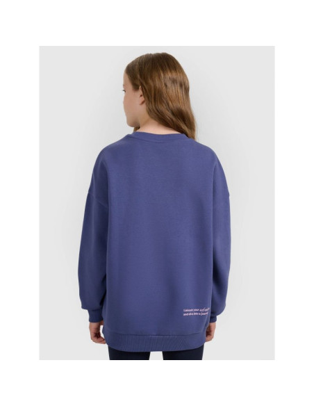 Bluza dresowa oversize nierozpinana bez kaptura dziewczęca 4f 4fjraw25tswsf2428-33s