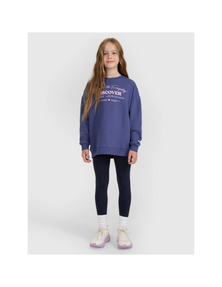 Bluza dresowa oversize nierozpinana bez kaptura dziewczęca 4f 4fjraw25tswsf2428-33s