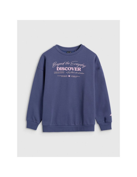 Bluza dresowa oversize nierozpinana bez kaptura dziewczęca 4f 4fjraw25tswsf2428-33s