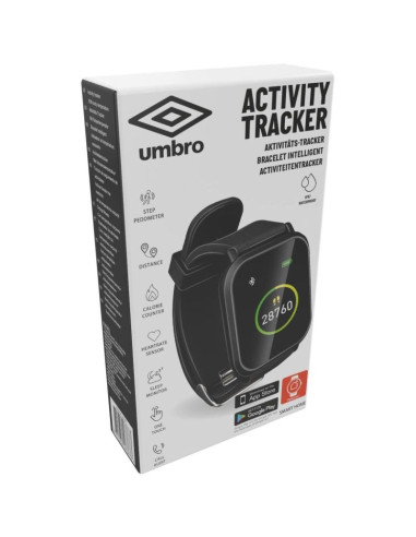 Opaska zegarek monitorujący czarny kwadratowy umbro