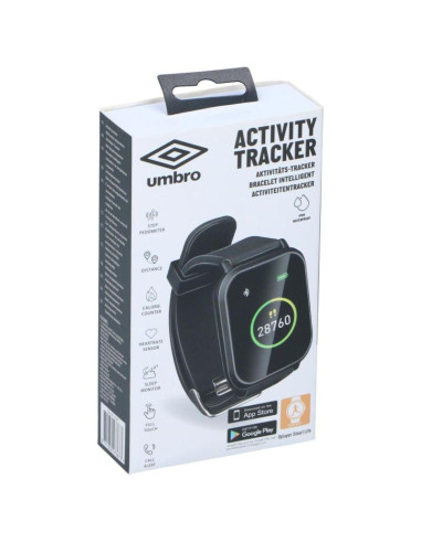 Opaska zegarek monitorujący czarny kwadratowy umbro