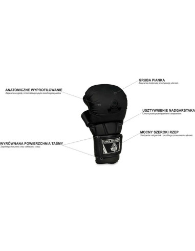 Rękawice mmasparingowe m - black master - valor series