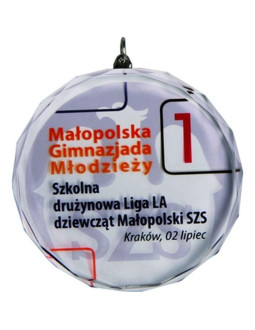 Medal szklany z nadrukiem kolorowym luxorjet i etui