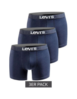 Levi's bokserki majtki męskie boxers 3-pack granatowe bawełna w pudełku