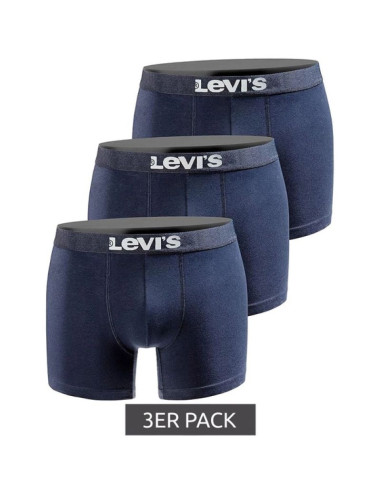 Levi's bokserki majtki męskie boxers 3-pack granatowe bawełna w pudełku