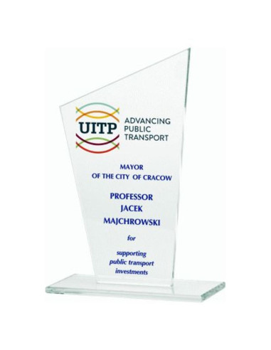 Trofeum szklanie z nadrukiem kolorowym luxorjet