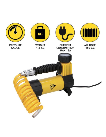 Pompka kompresor turystyczny dunlop 12v dc 100psi