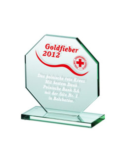 Trofeum szklane grawerowane + wypełnienie farbą 2