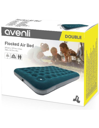 Materac flokowany 2-osobowy z wbudowaną pompką nożną 191x137x22cm 24131