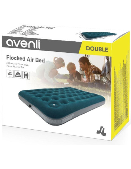 Materac flokowany 2-osobowy z wbudowaną pompką nożną 191x137x22cm 24131