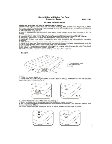 Materac flokowany 2-osobowy z wbudowaną pompką nożną 191x137x22cm 24131