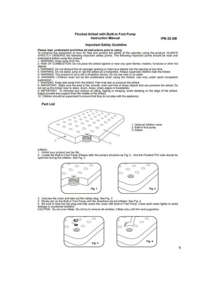 Materac flokowany 2-osobowy z wbudowaną pompką nożną 191x137x22cm 24131