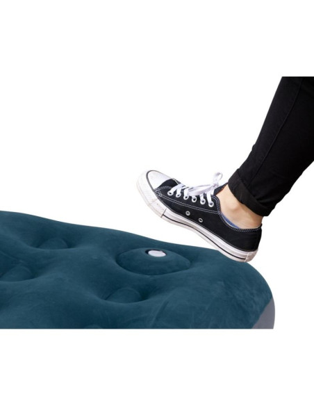 Materac flokowany 2-osobowy z wbudowaną pompką nożną 191x137x22cm 24131