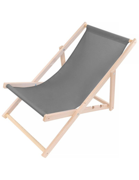 Leżak drewniany classic szary