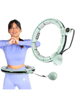 Hula hop hms hhm13 z magnesami, obciążeniem i licznikiem zielony 2