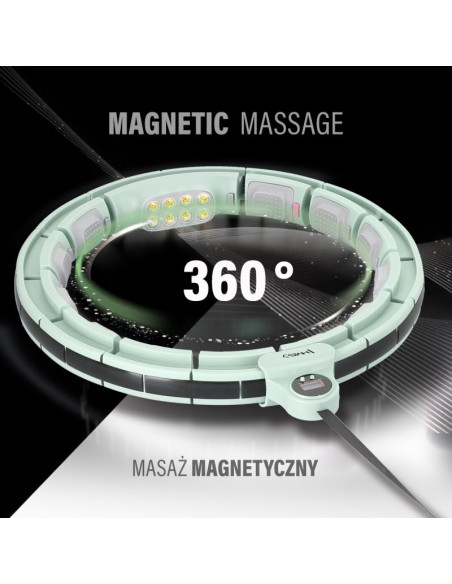 Hula hop hms hhm13 z magnesami, obciążeniem i licznikiem zielony