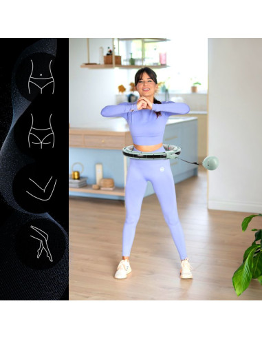 Hula hop hms hhm13 z magnesami, obciążeniem i licznikiem zielony