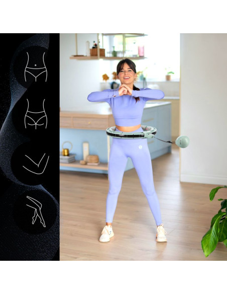 Hula hop hms hhm13 z magnesami, obciążeniem i licznikiem zielony