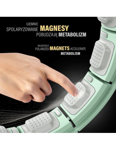 Hula hop hms hhm13 z magnesami, obciążeniem i licznikiem zielony