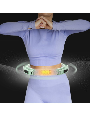 Hula hop hms hhm13 z magnesami, obciążeniem i licznikiem zielony