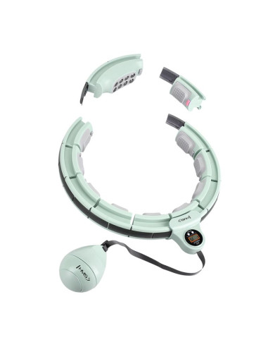 Hula hop hms hhm13 z magnesami, obciążeniem i licznikiem zielony