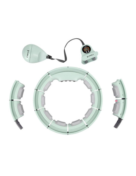 Hula hop hms hhm13 z magnesami, obciążeniem i licznikiem zielony