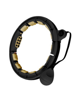 Hhm13 new hula hop black/gold z magnesami i obciążnikiem + licznik hms