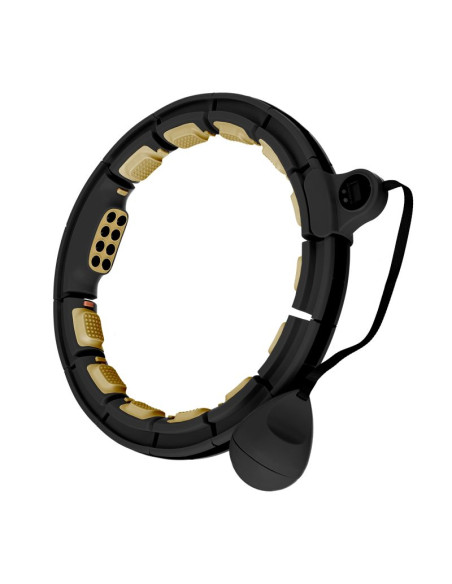 Hhm13 new hula hop black/gold z magnesami i obciążnikiem + licznik hms