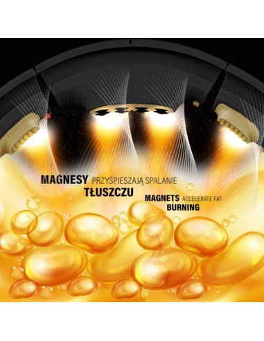 Hhm13 new hula hop black/gold z magnesami i obciążnikiem + licznik hms