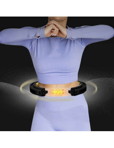 Hhm13 new hula hop black/gold z magnesami i obciążnikiem + licznik hms