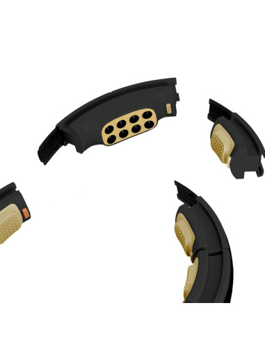 Hhm13 new hula hop black/gold z magnesami i obciążnikiem + licznik hms