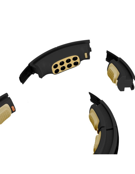 Hhm13 new hula hop black/gold z magnesami i obciążnikiem + licznik hms