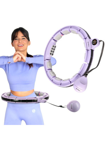 Hula hop hms hhm13 z magnesami, obciążeniem i licznikiem fioletowy