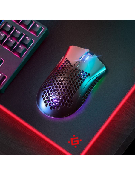 Defender mysz bezprzewodowa gm-709l warlock rf rgb 2400dpi 8p, 5 trybów podświetlenia, dziurowana 52709