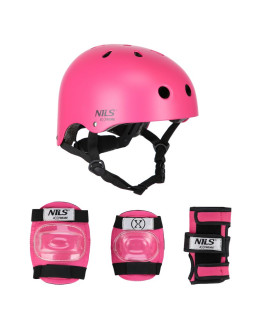 Mr290+h230 kask z ochraniaczami zestaw różowy rozm. m nils extreme