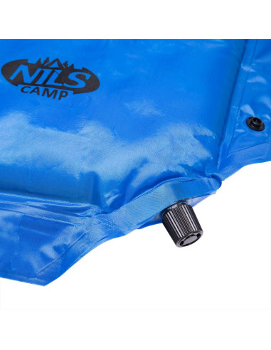 Mata samopompująca z poduszką nils camp nc4001 niebieska - 3.8 cm