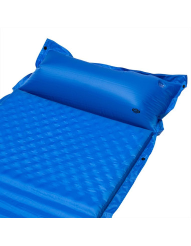 Mata samopompująca z poduszką nils camp nc4001 niebieska - 3.8 cm