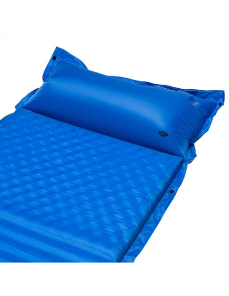 Mata samopompująca z poduszką nils camp nc4001 niebieska - 3.8 cm