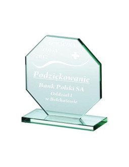 Trofeum szklane grawerowane