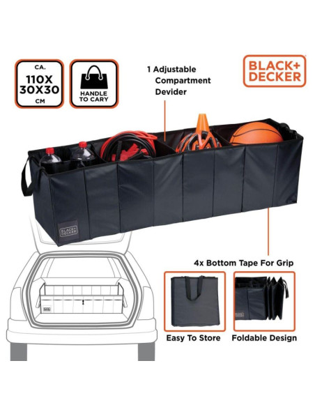 Organizer schowek 4 komory składany 110x30x30cm black + decker