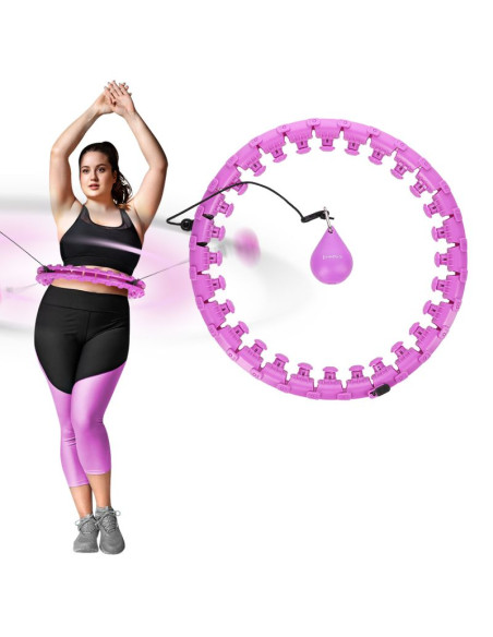 Hula hop plus size hms hhw12 z wypustkami i obciążnikiem fioletowy
