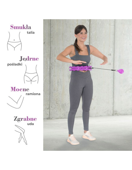Hula hop plus size hms hhw12 z wypustkami i obciążnikiem fioletowy