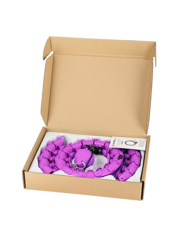 Hula hop plus size hms hhw12 z wypustkami i obciążnikiem fioletowy