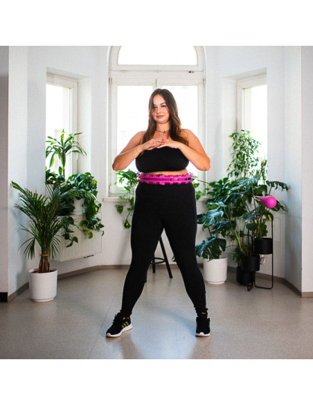 Hula hop plus size hms hhw12 z wypustkami i obciążnikiem fioletowy