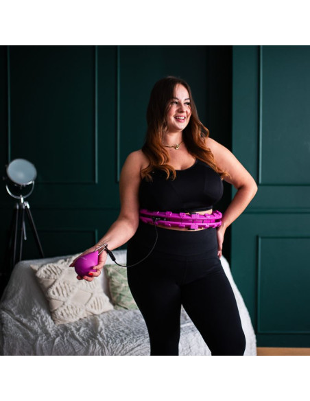 Hula hop plus size hms hhw12 z wypustkami i obciążnikiem fioletowy